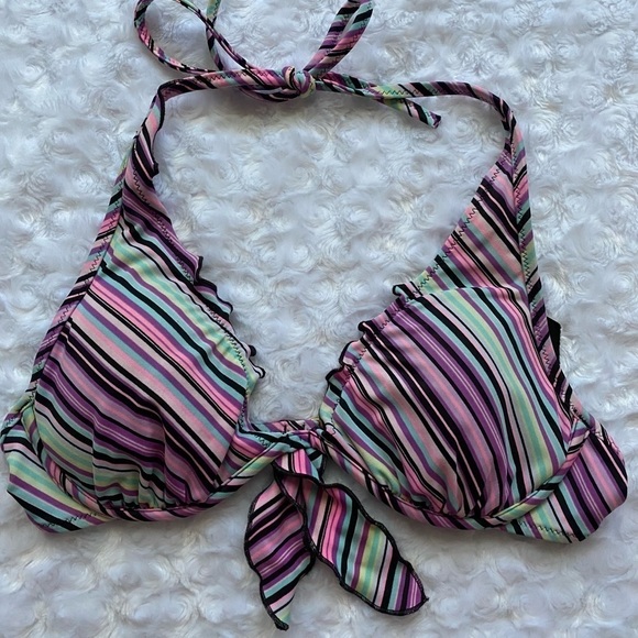 Victoria’s Secret 34B Bikini Top Multicolor Underwire Halter EUC - Picture 1 of 6